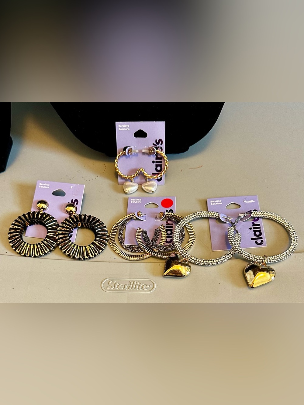 Claire's Lot of 4 Gold colored Earrings